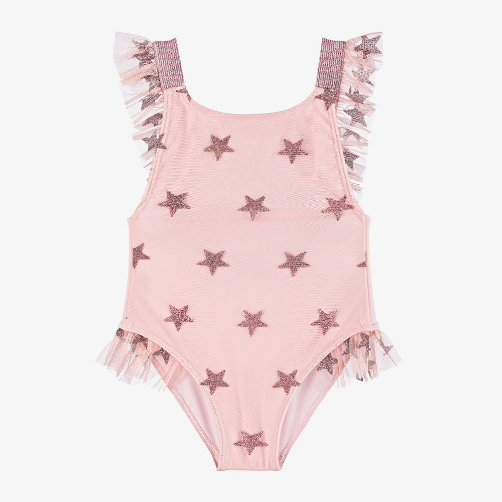 Selini Action-Girls Pink Glitter Star Swimsuit | Childrensalon Outlet
