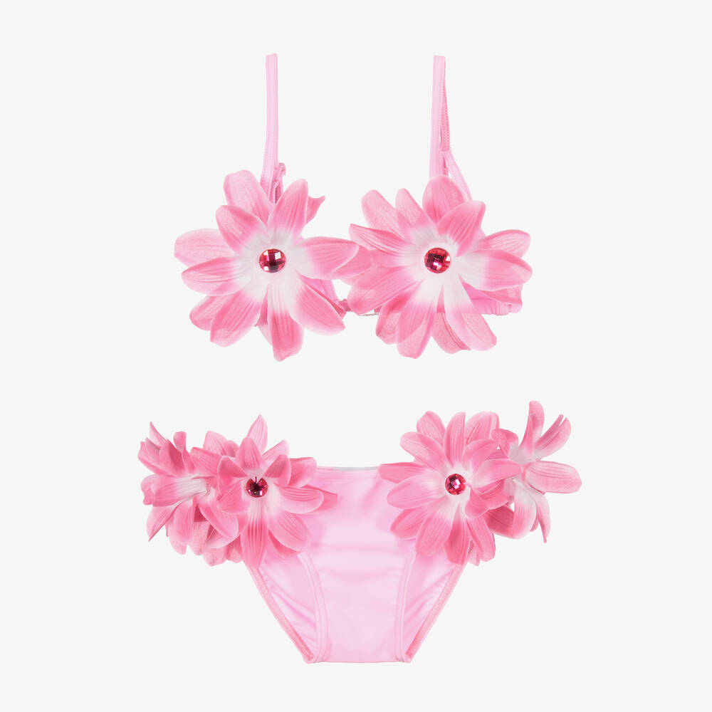 Selini Action - Bikini rose à hibiscus fille | Childrensalon
