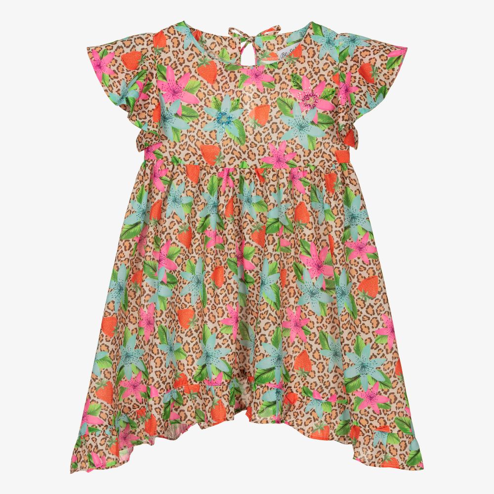 Selini Action - Robe léopard rose Fille | Childrensalon