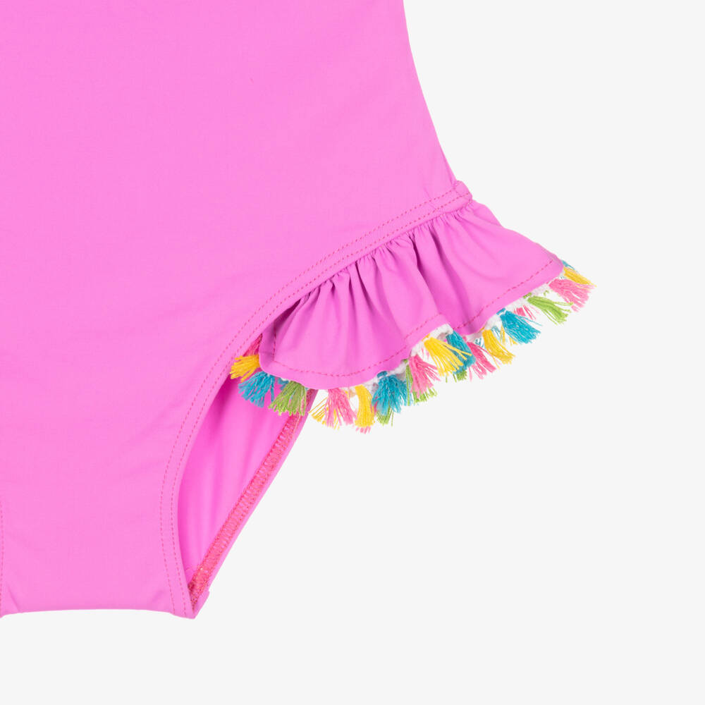 Selini Action-Girls Pink Ruffle Swimsuit with Colourful Tassels | Childrensalon Outlet