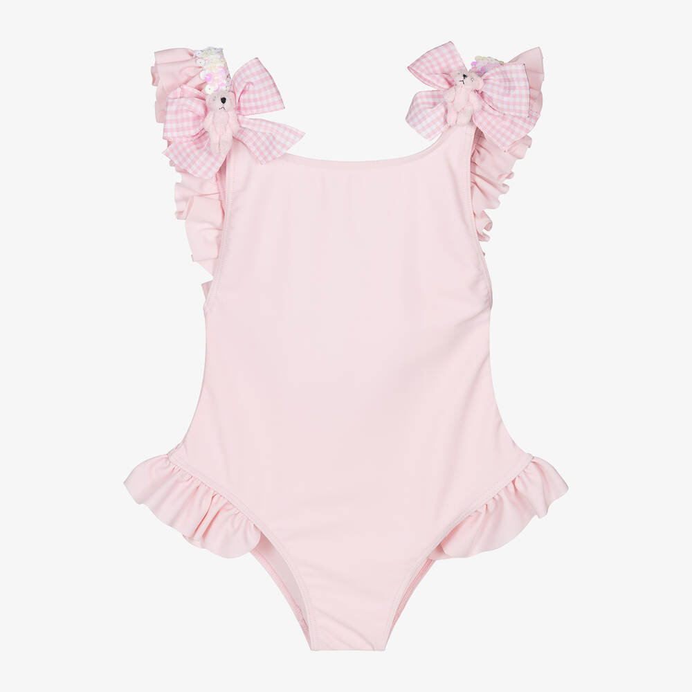 Selini Action-Girls Pink Teddy Bear & Sequin Swimsuit | Childrensalon Outlet