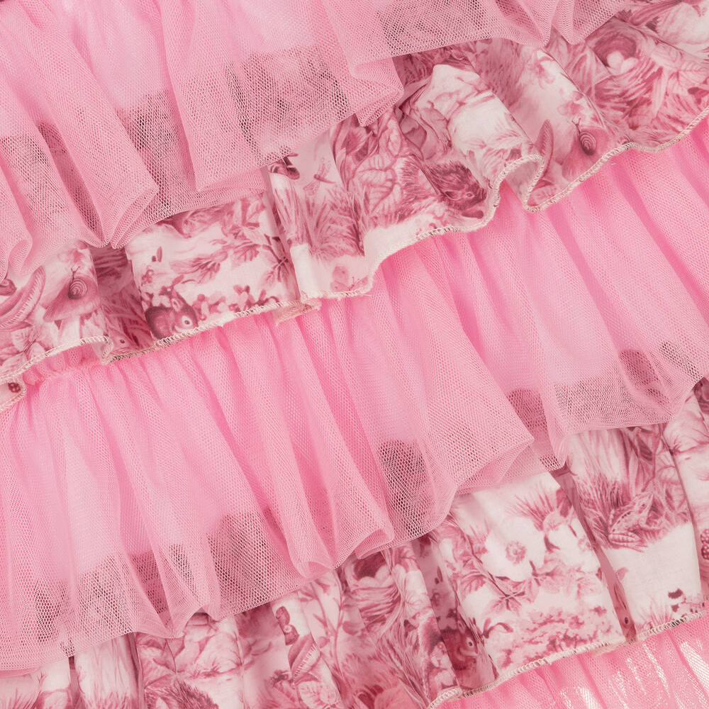 Selini Action-Girls Pink Toile de Jouy & Tulle Dress | Childrensalon Outlet