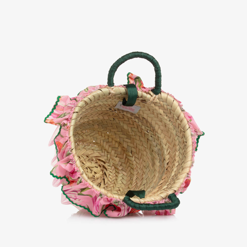 Selini Action-Girls Pink Tulip Straw Satchel | Childrensalon Outlet