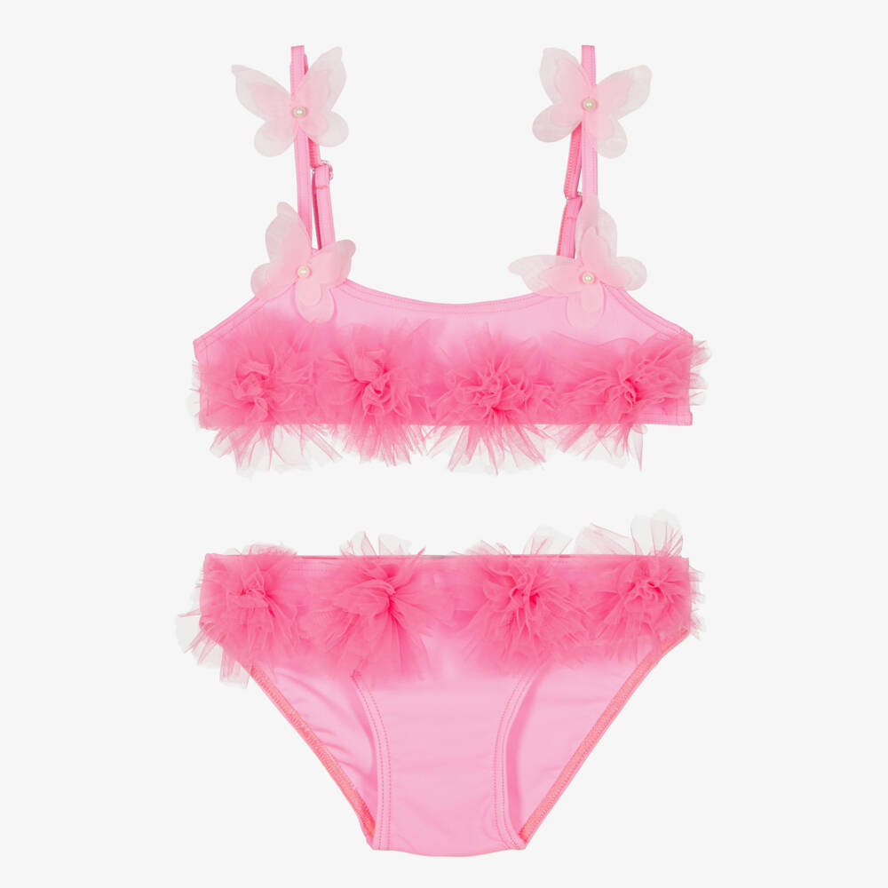 Selini Action-Girls Pink Tulle Flower & Butterfly Bikini | Childrensalon Outlet