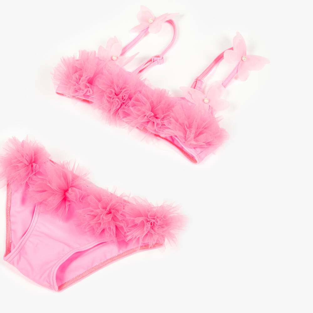 Selini Action-Girls Pink Tulle Flower & Butterfly Bikini | Childrensalon Outlet