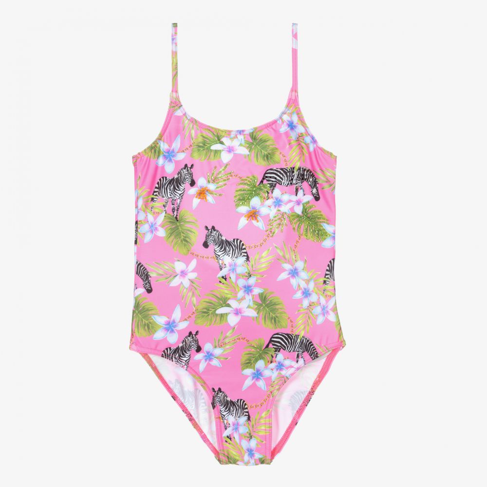 Selini Action - Maillot de bain rose Zèbre Fille | Childrensalon