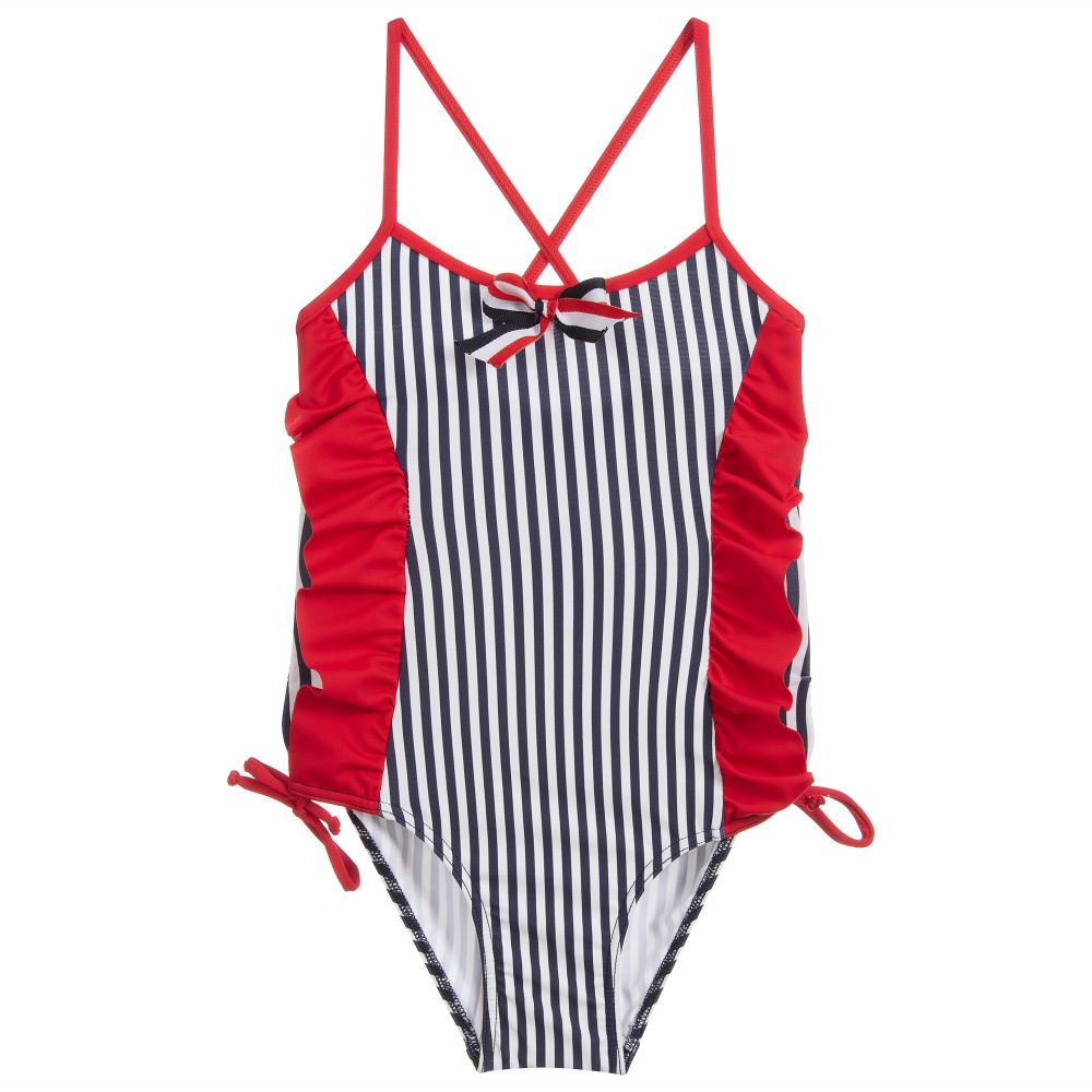 Selini Action - Girls Red & Blue Swimsuit | Childrensalon