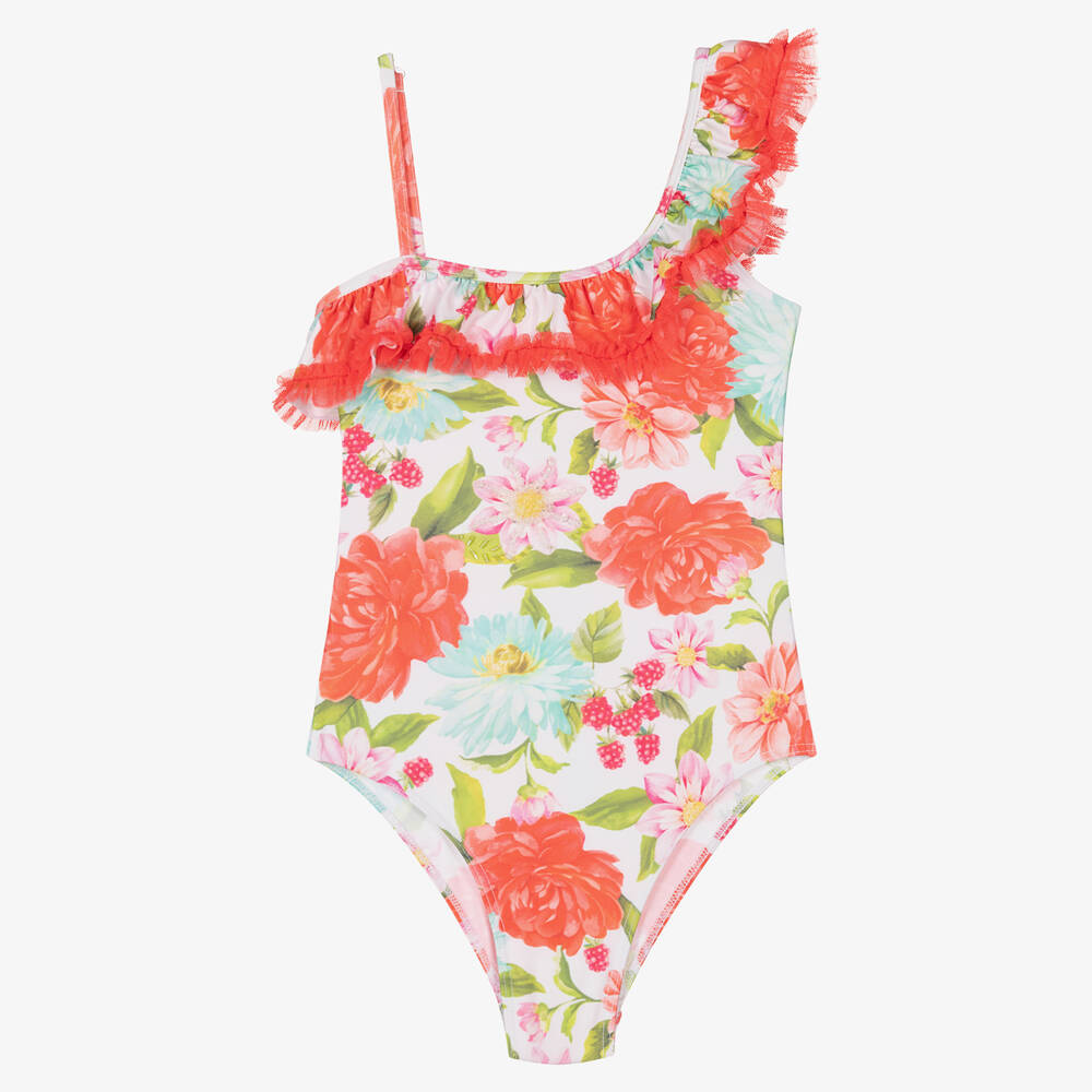 Selini Action - Maillot de bain rouge à fleurs | Childrensalon