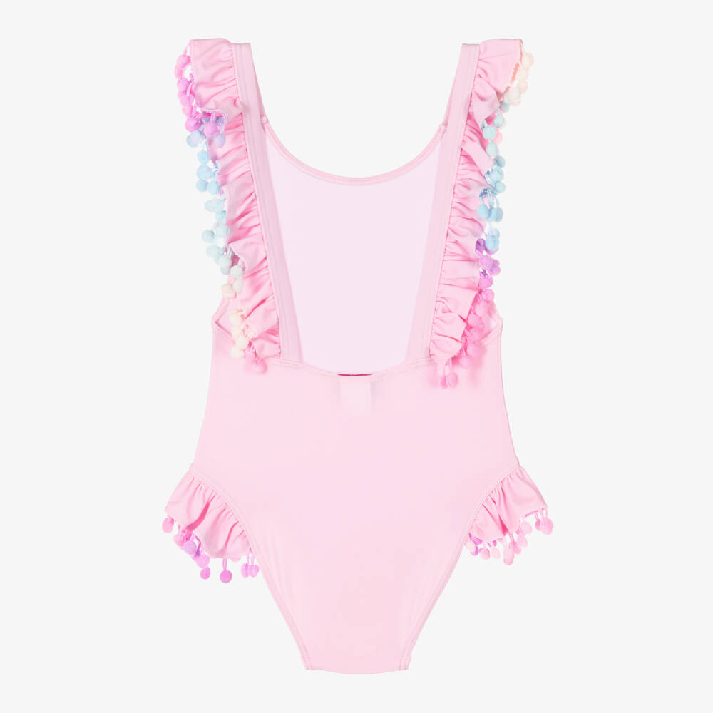 Selini Action-مايوه بناتي وردي مزين بكشكش وكرات | Childrensalon Outlet