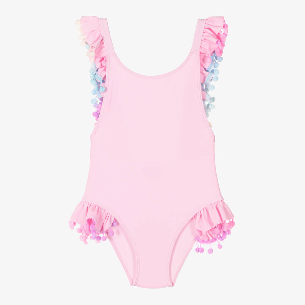 Selini Action-Girls Rosy Ruffle Pom Swimsuit | Childrensalon Outlet