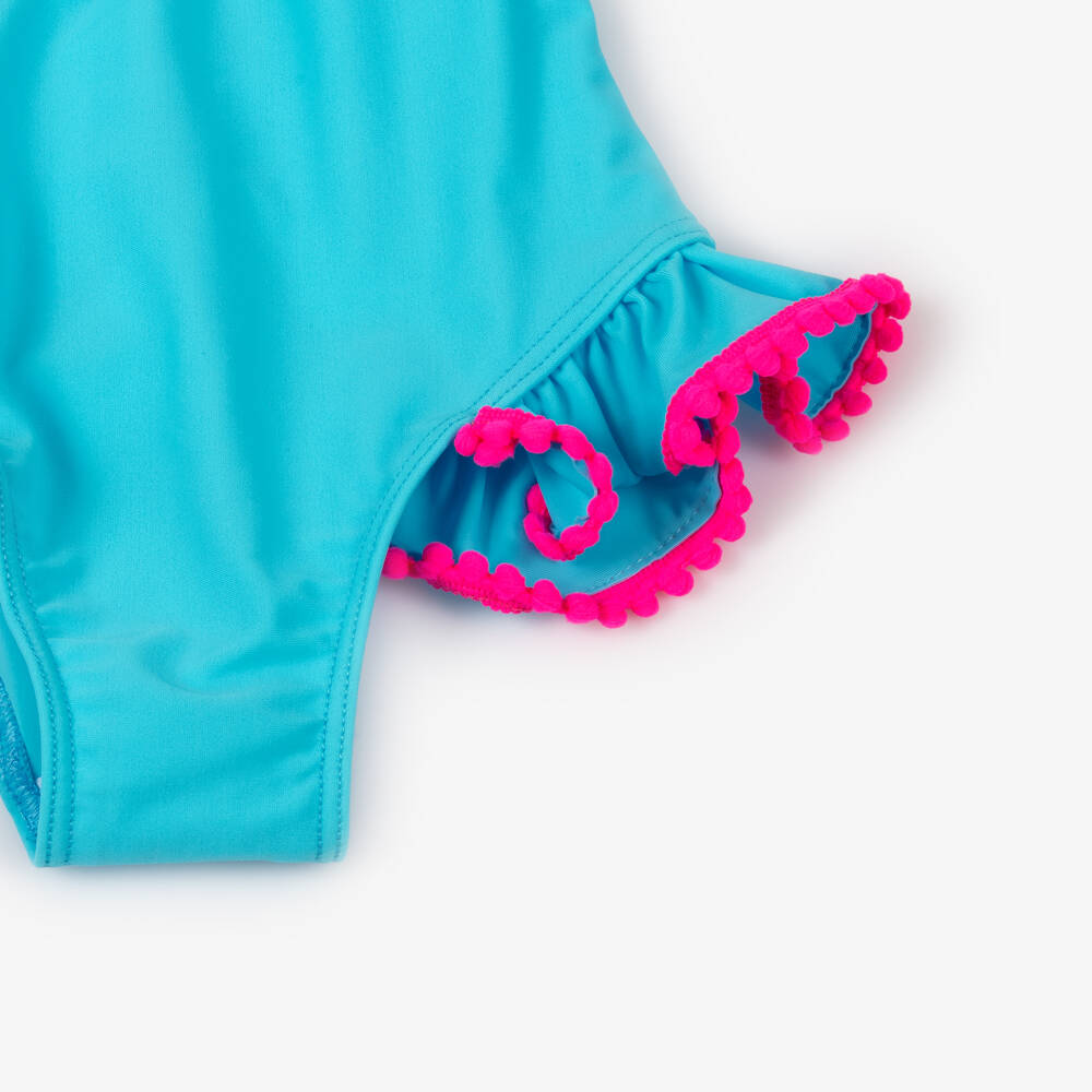 Selini Action-Girls Turquoise Swimsuit with Pink Accents | Childrensalon Outlet