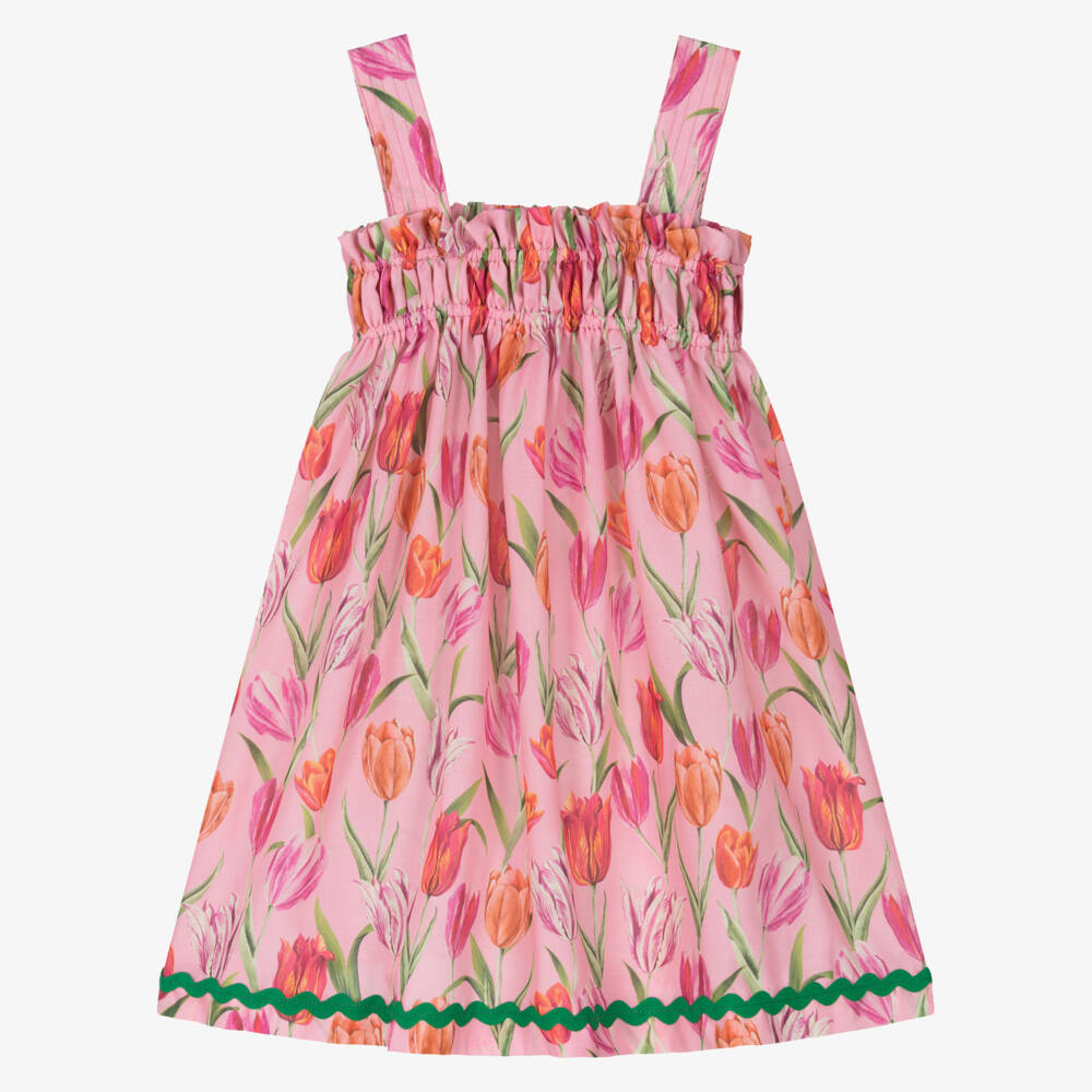 Selini Action-فستان بناتي بطبعة زهور التوليب الزاهية | Childrensalon Outlet