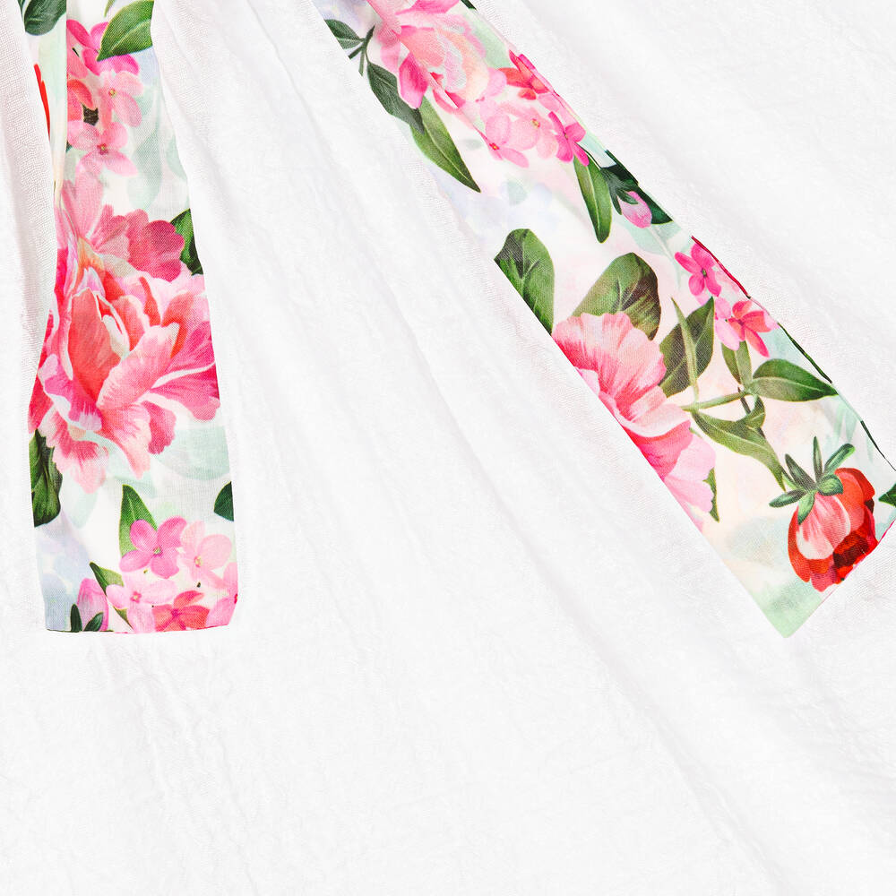 Selini Action-فستان شاطئ قطن بوبلين لون أبيض | Childrensalon Outlet