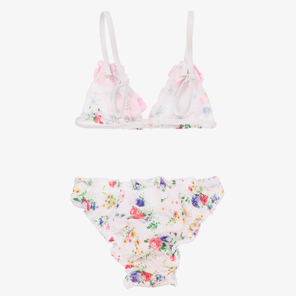 Selini Action-Белое бикини с цветами для девочек | Childrensalon Outlet