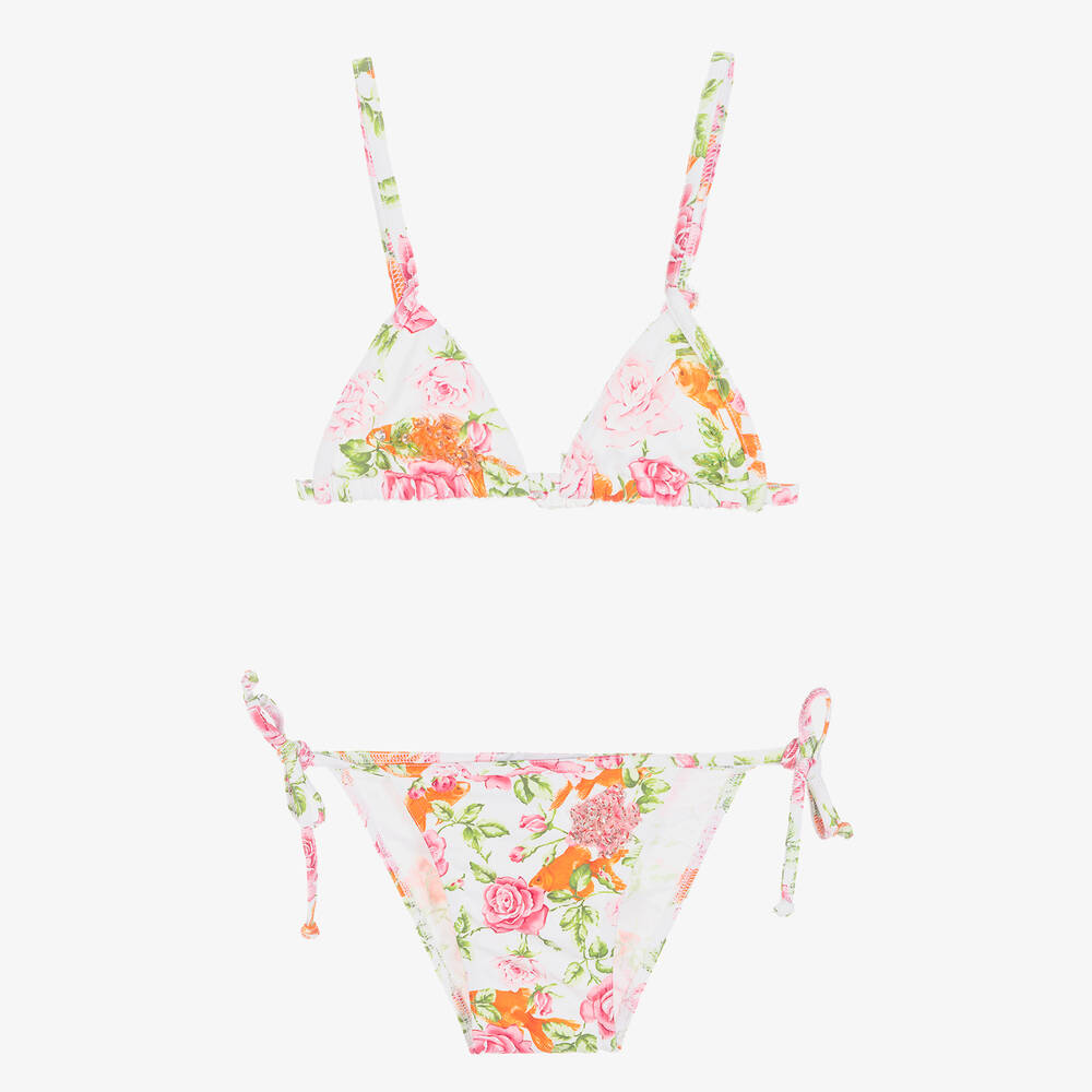 Selini Action - Girls White Floral Bikini | Childrensalon