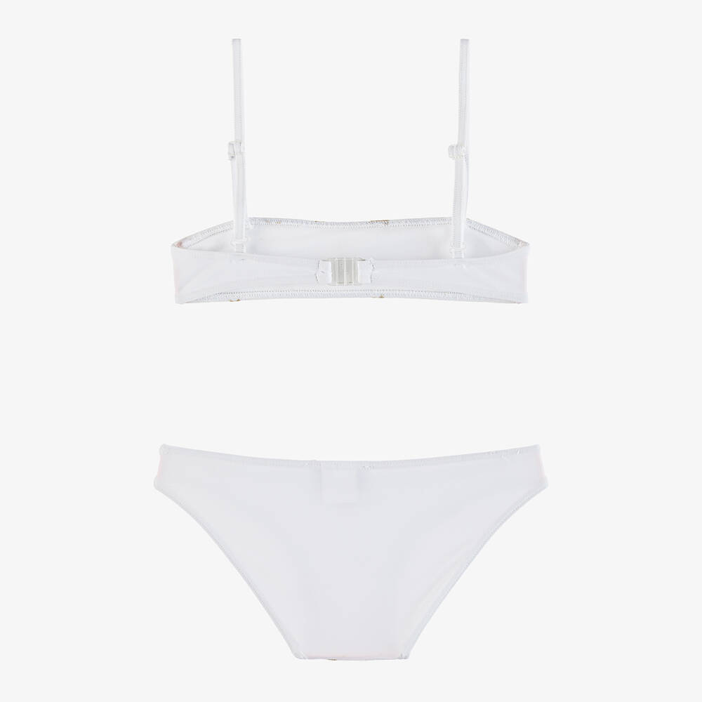 Selini Action-Girls White & Gold Glitter Star Bikini | Childrensalon Outlet