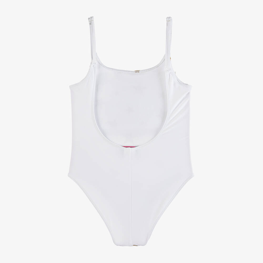 Selini Action-Girls White & Gold Glitter Star Swimsuit | Childrensalon Outlet