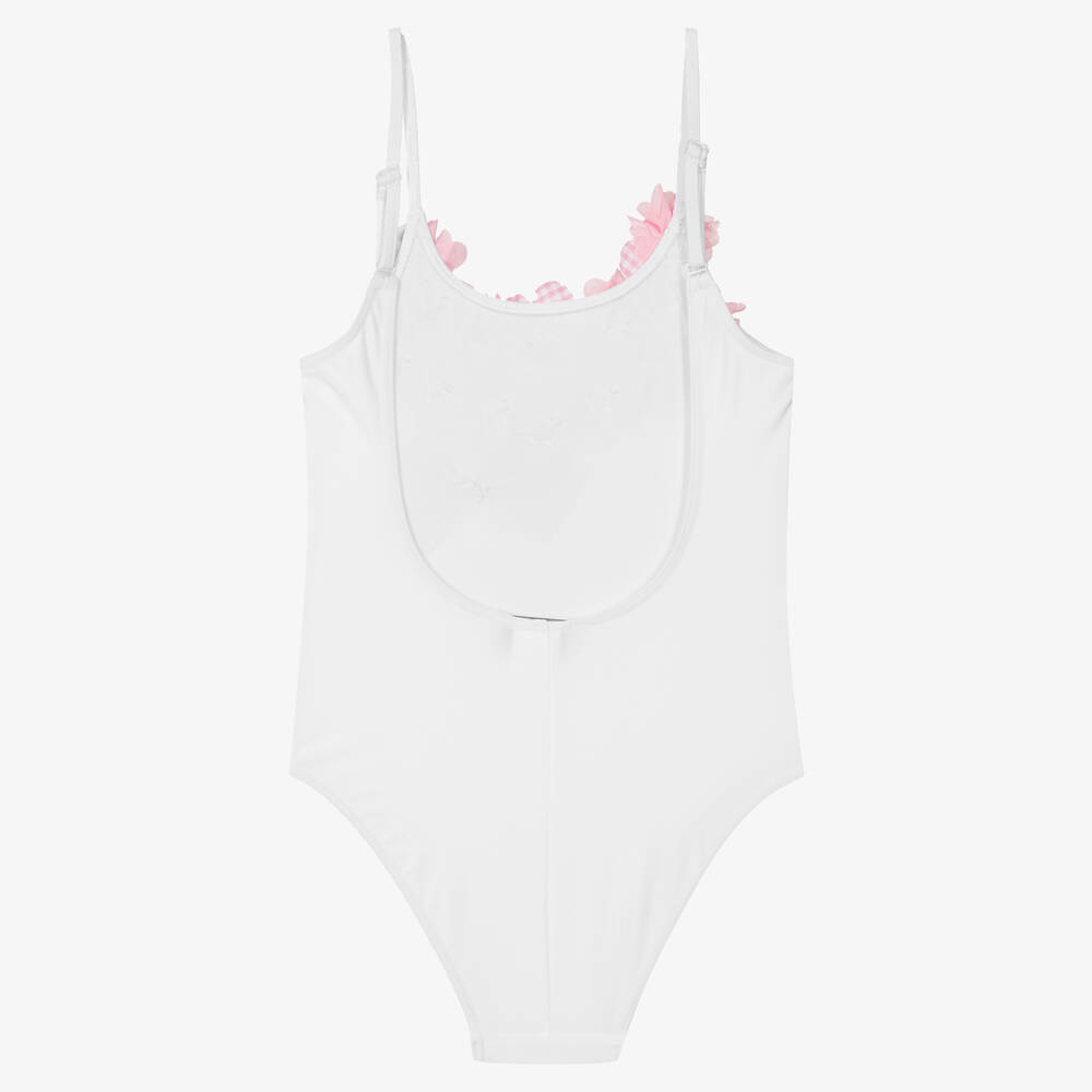 Selini Action-Белый купальник с розовыми цветами | Childrensalon Outlet