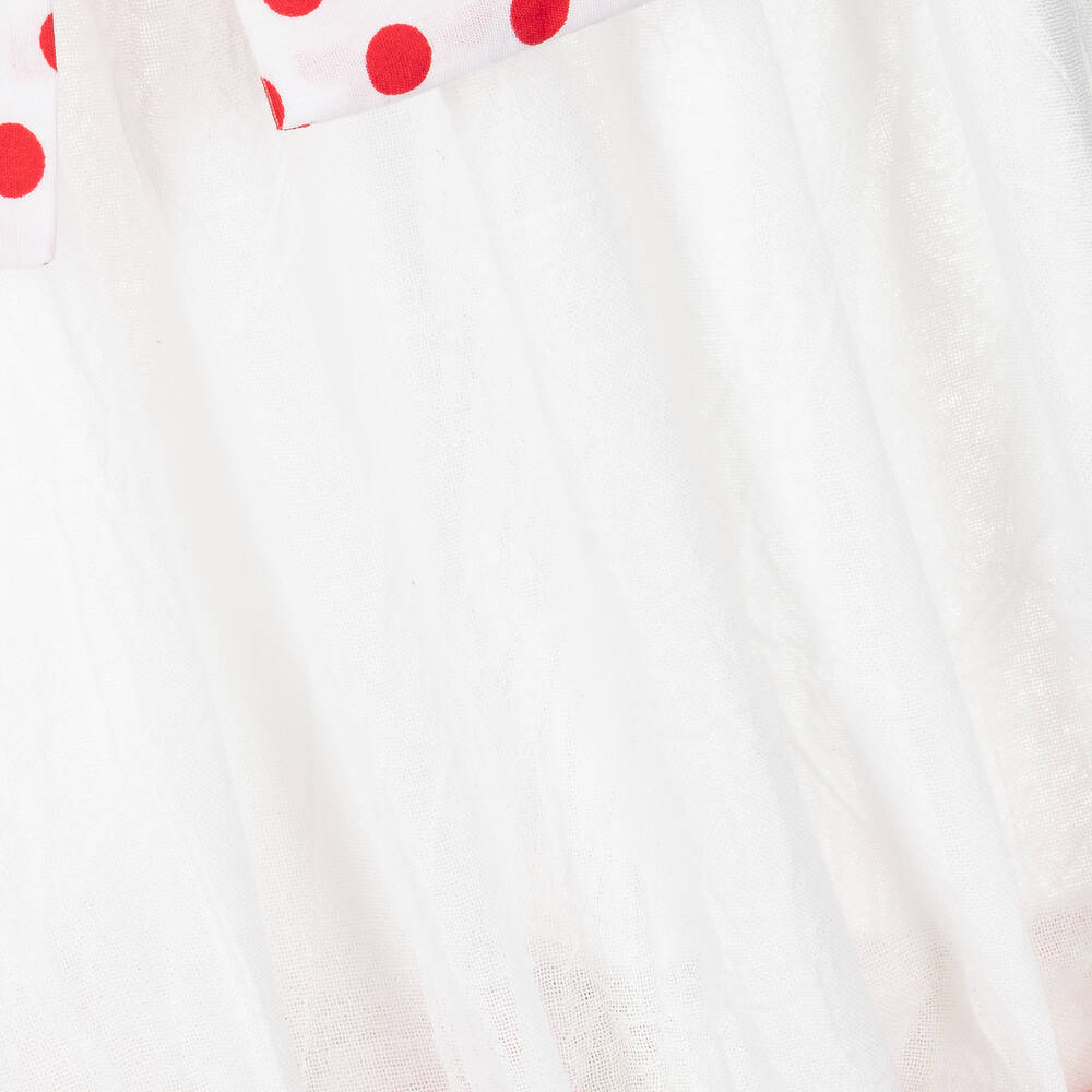 Selini Action-Бело-красное пляжное платье из марлевого хлопка | Childrensalon Outlet