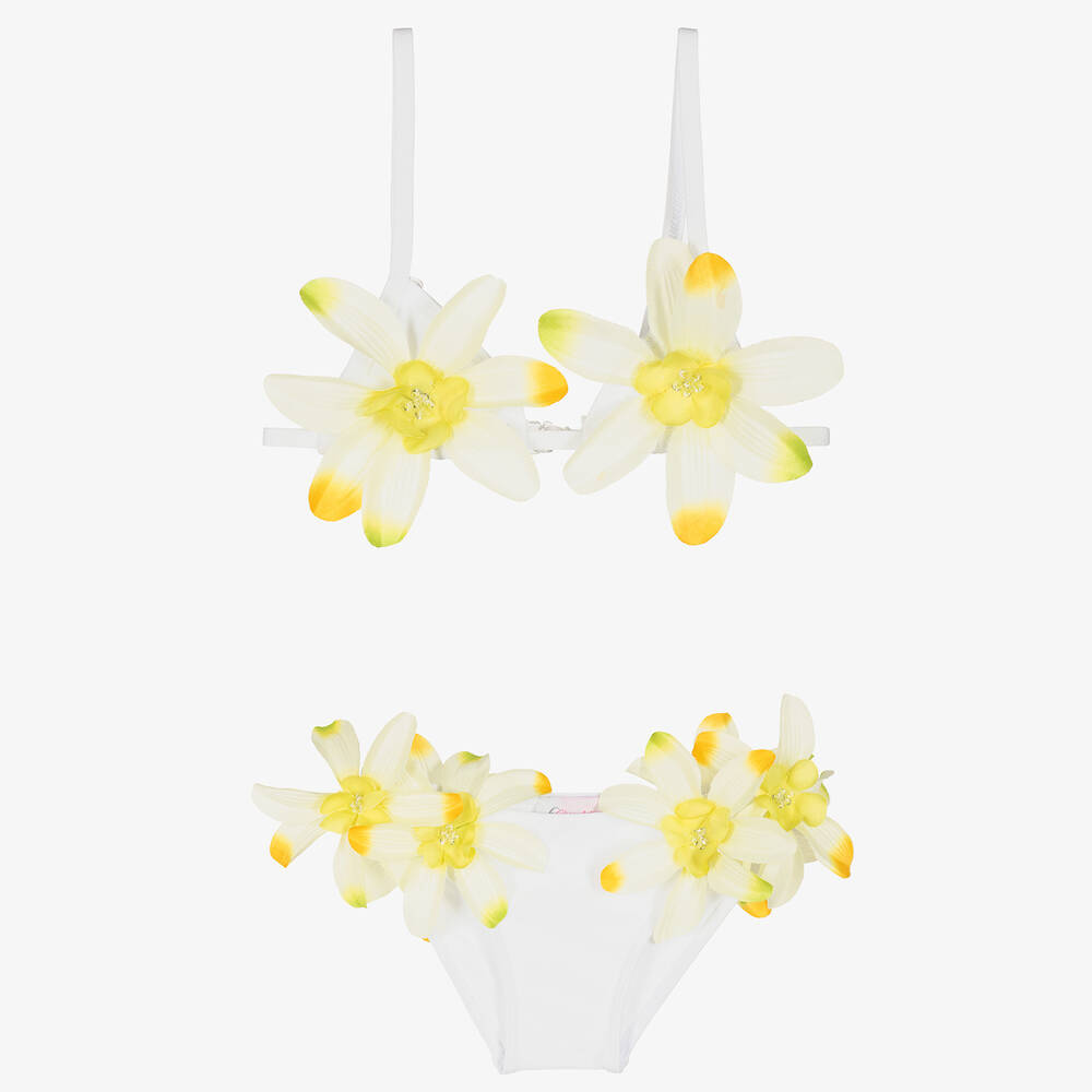 Selini Action - Bikini blanc à fleurs tropicales | Childrensalon