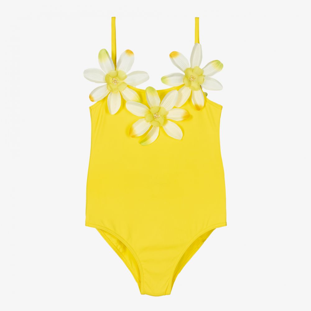 Yellow flower swimsuit hotsell