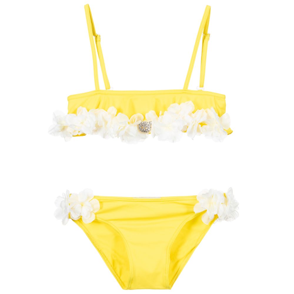 Selini Action - Girls Yellow Flowers Bikini | Childrensalon