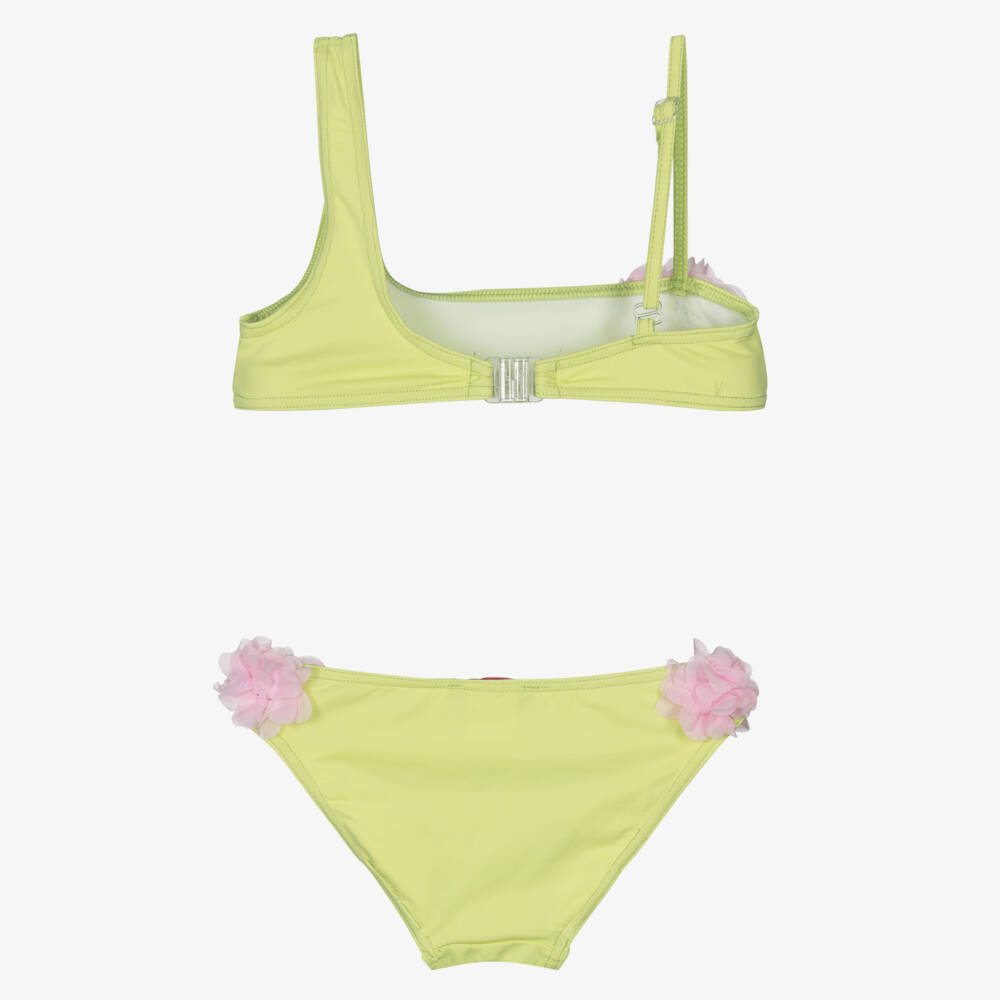 Selini Action-Girls Yellow & Pink Flower Bikini | Childrensalon Outlet