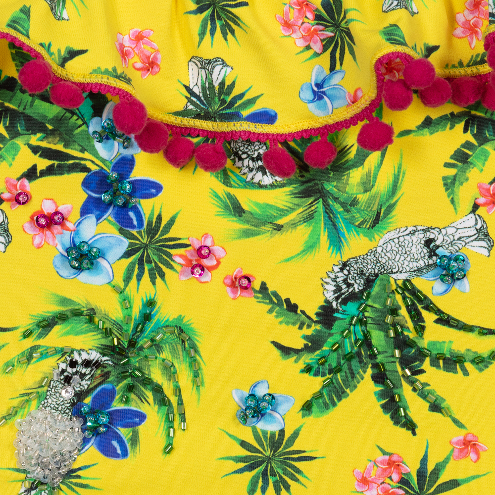 Selini Action-Желтый купальник с принтом для девочек | Childrensalon Outlet