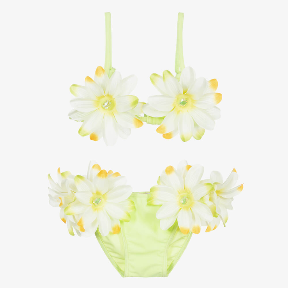 Selini Action-Зеленый купальник-бикини с тропическими цветами | Childrensalon Outlet