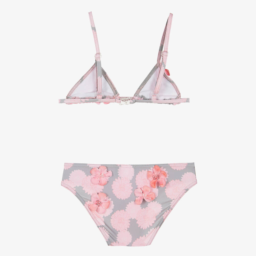Selini Action-Grey & Pink Floral Bikini | Childrensalon Outlet