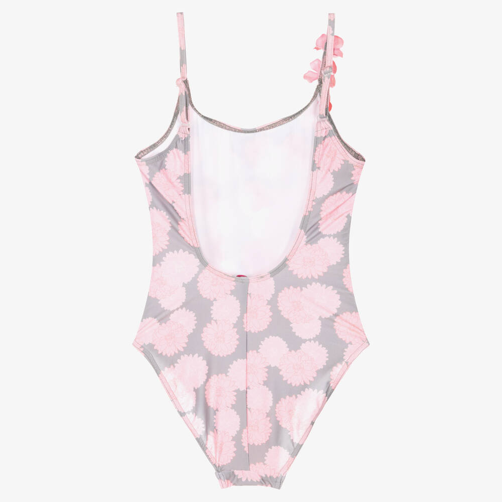 Selini Action-Grey & Pink Floral Swimsuit | Childrensalon Outlet