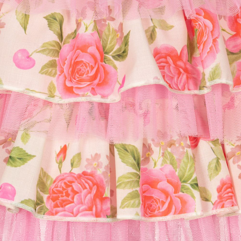 Selini Action-Кремово-розовая юбка с розами | Childrensalon Outlet