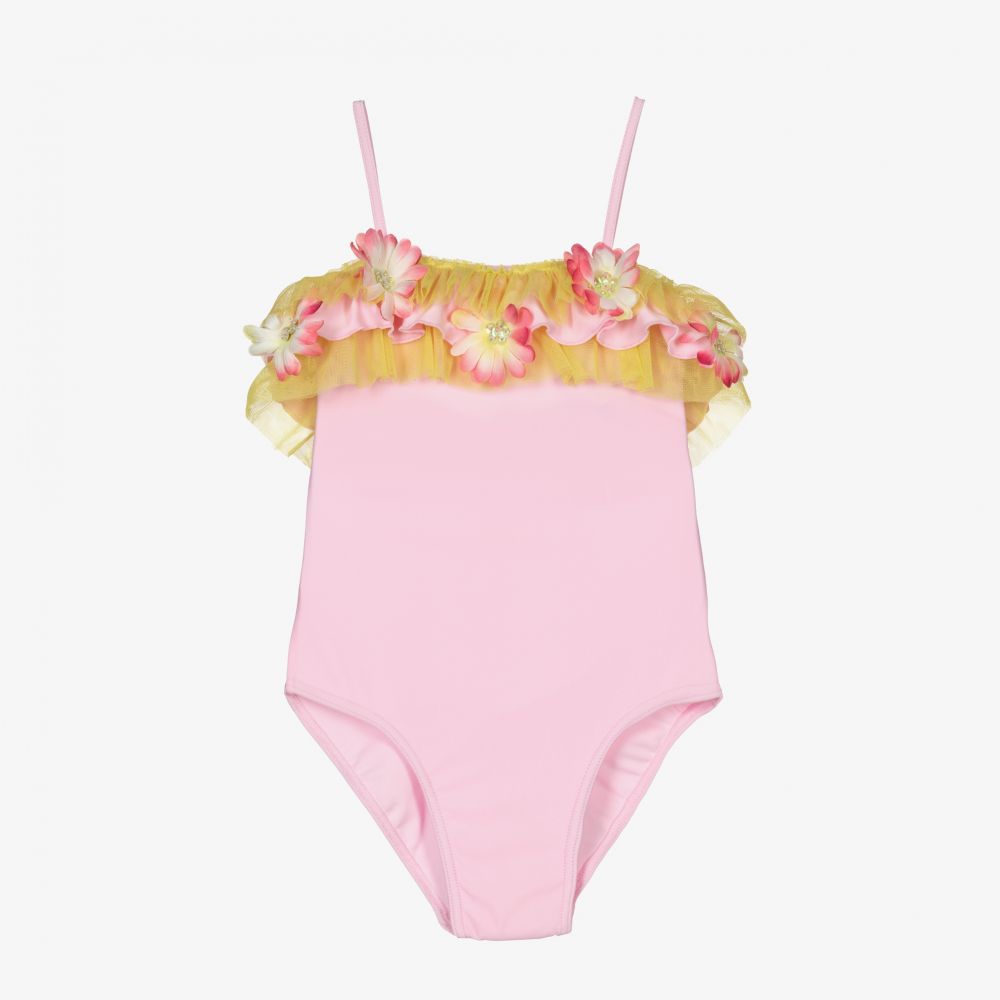 Selini Action - Maillot de bain rose clair à fleurs  | Childrensalon