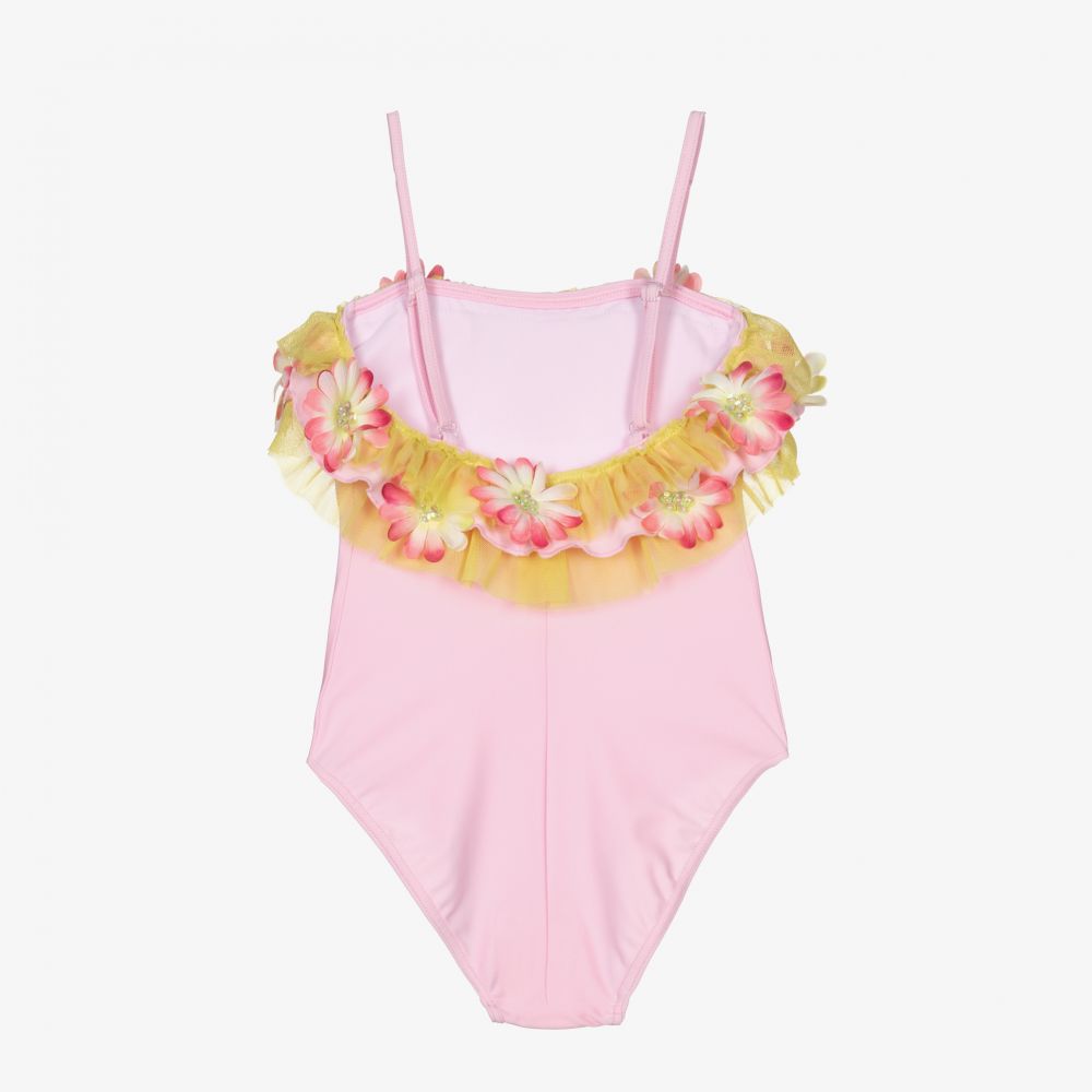 Selini Action-Бледно-розовый купальник с цветами | Childrensalon Outlet