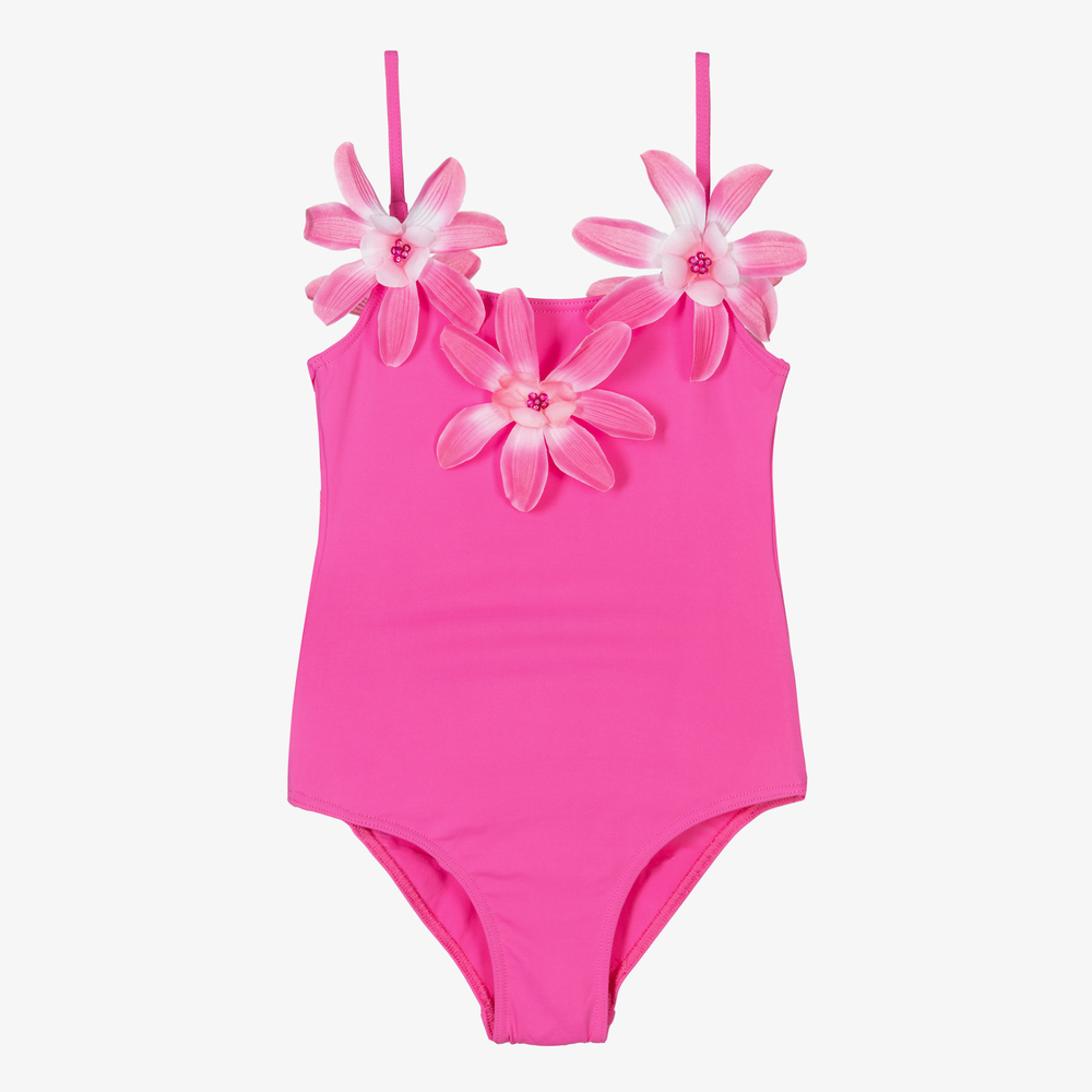 Selini Action - Pinker Badeanzug mit Blumen | Childrensalon