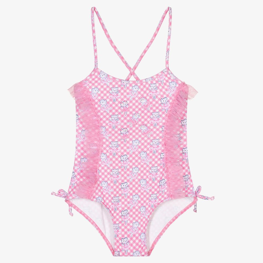 Selini Action - Maillot de bain rose Chat | Childrensalon