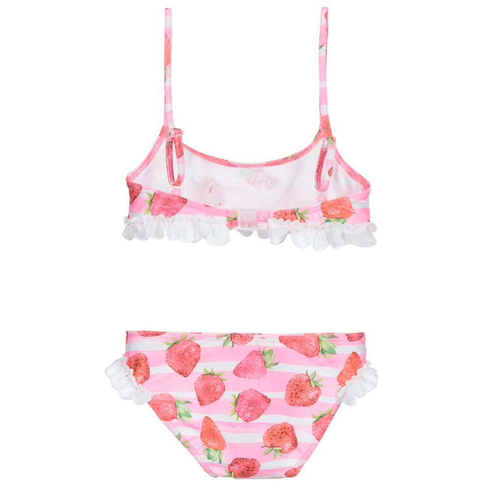 Selini Action-Pink Strawberry Print Bikini | Childrensalon Outlet