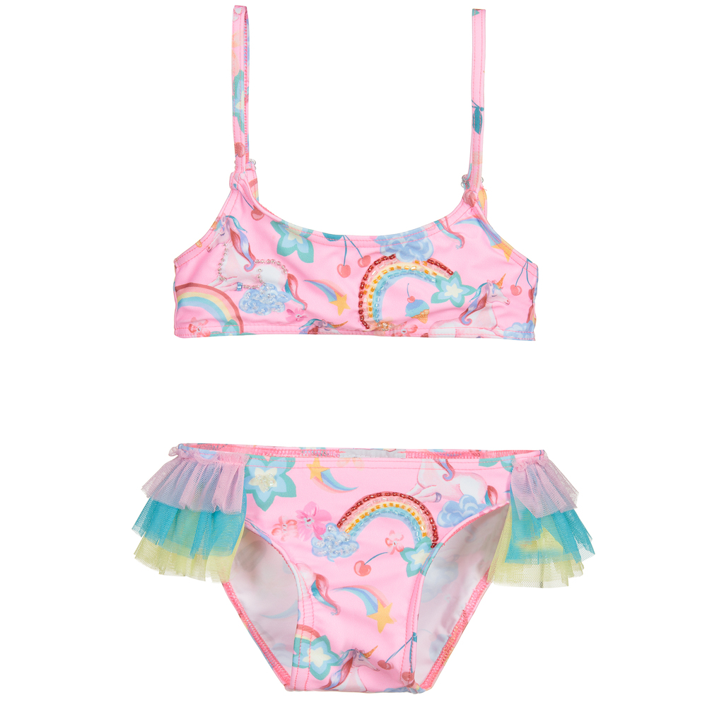 Selini Action - Rosafarbener Bikini mit Einhorn-Print | Childrensalon