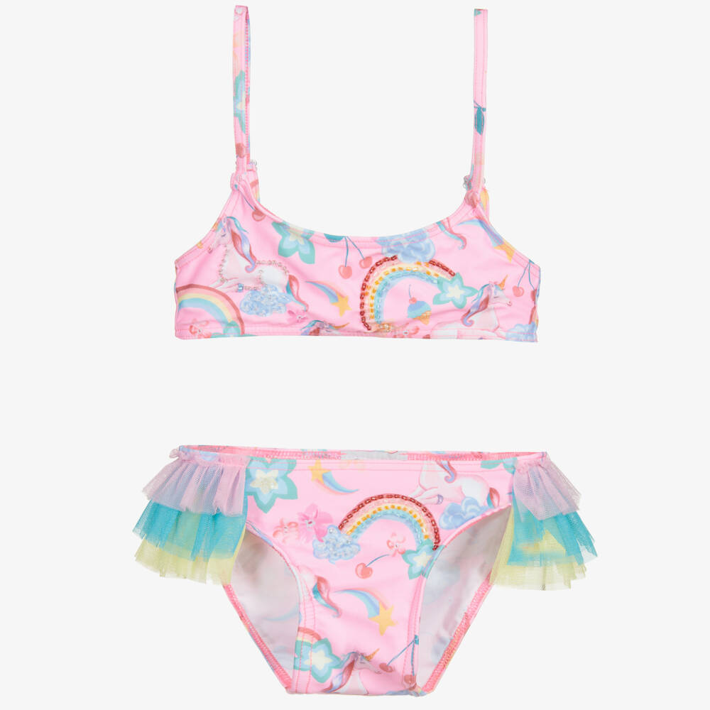 Selini Action-Pink Unicorn Print Bikini | Childrensalon Outlet