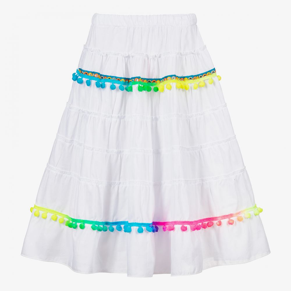 Selini Action - White Cotton Maxi Skirt | Childrensalon