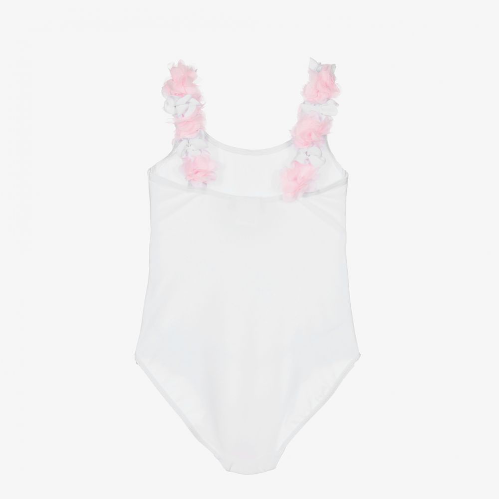 Selini Action-Белый купальник с цветами на бретелях | Childrensalon Outlet