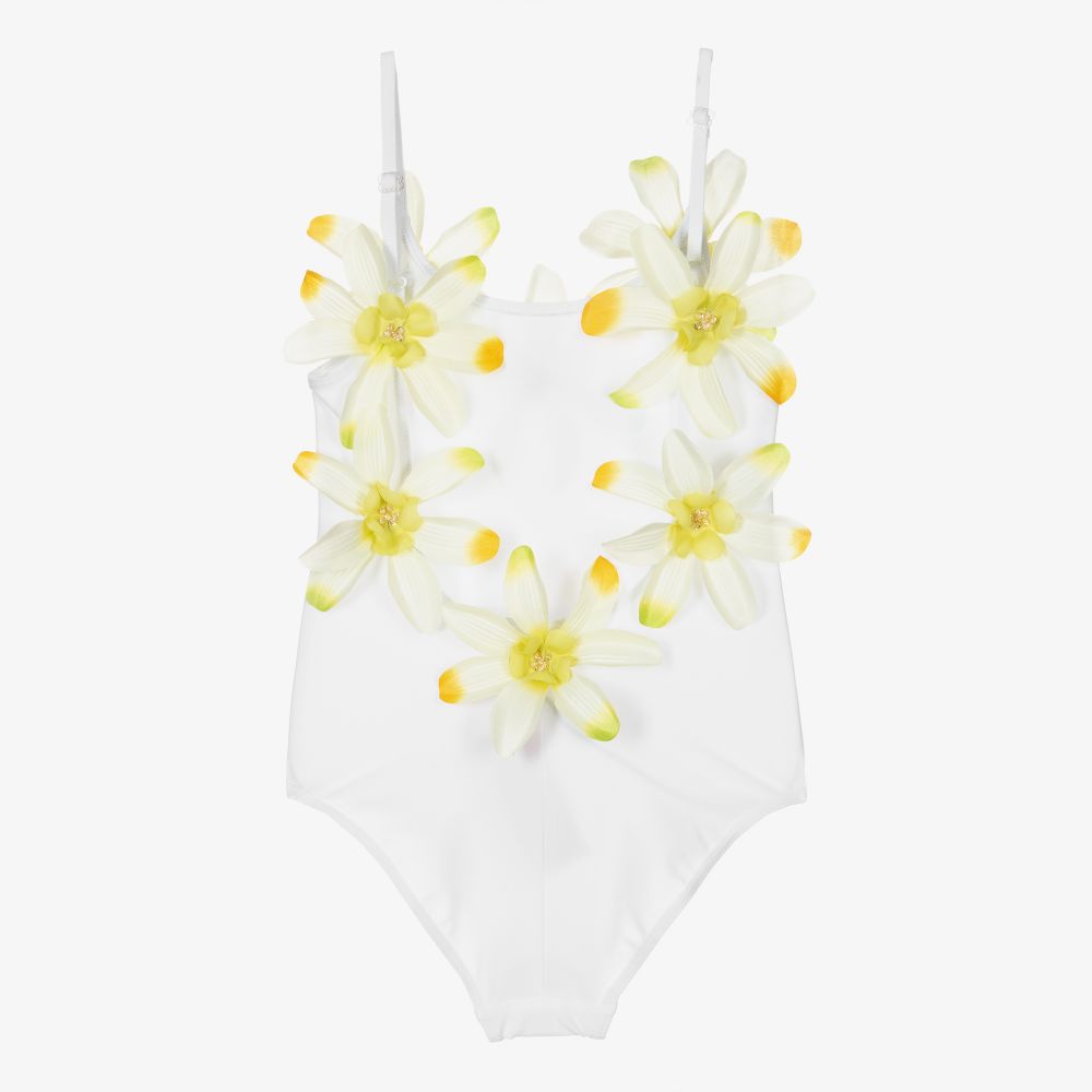 Selini Action-Белый купальник с цветами | Childrensalon Outlet