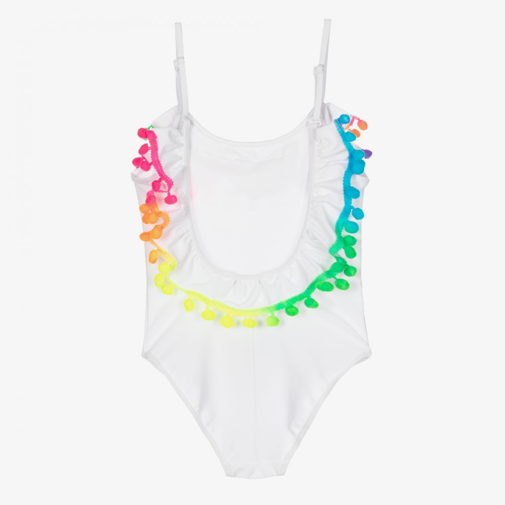 Selini Action-Белый купальник с помпонами | Childrensalon Outlet