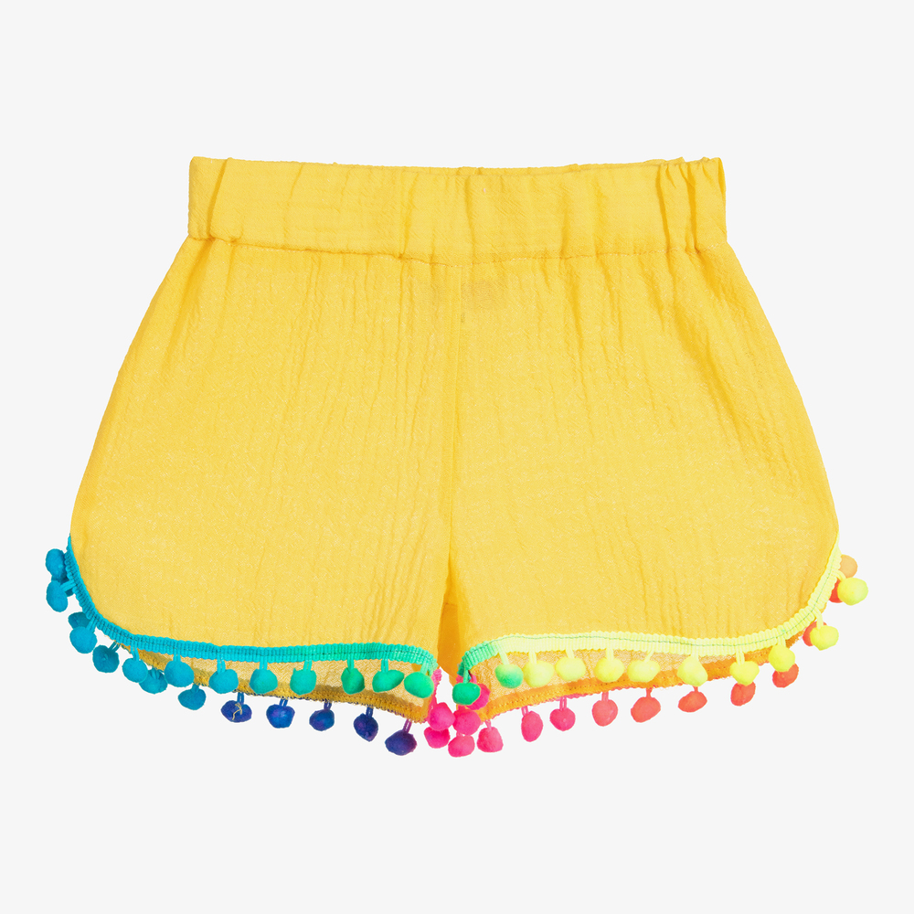 Selini Action - Желтые хлопковые пляжные шорты | Childrensalon