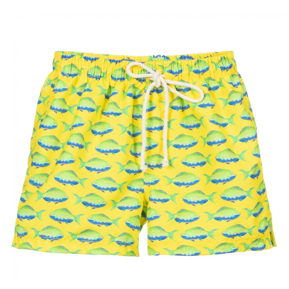 Selini Action - Yellow & Green Swim Shorts | Childrensalon