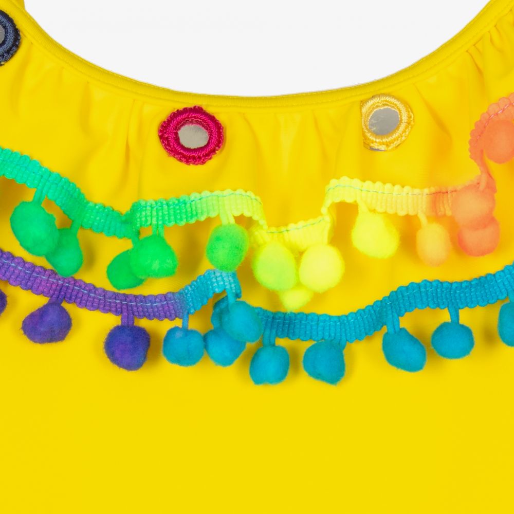 Selini Action-Желтый купальник с помпонами | Childrensalon Outlet
