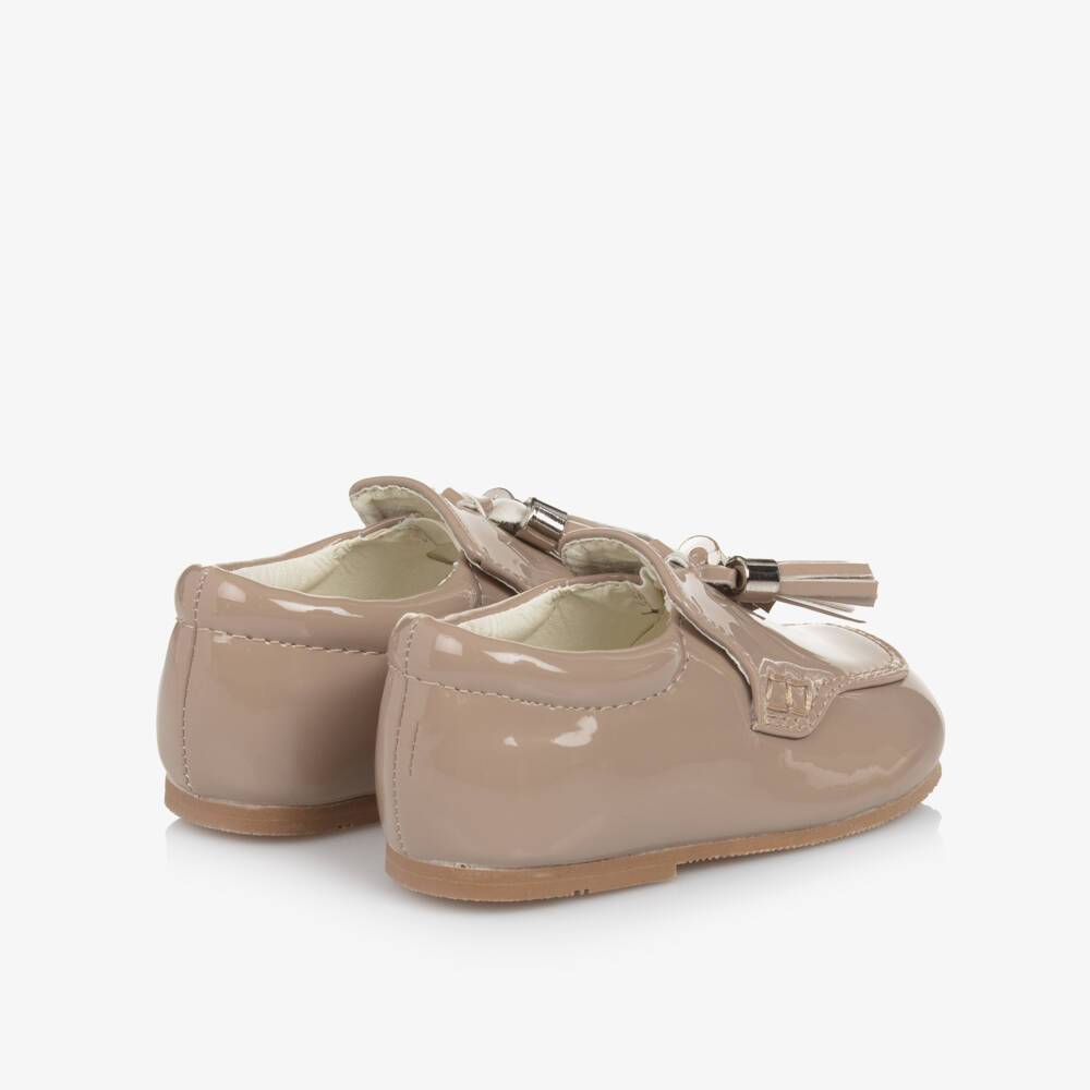 Sevva-Boy Beige Patent First Walker Shoes | Childrensalon Outlet