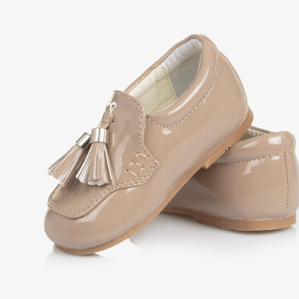 Sevva-Boy Beige Patent First Walker Shoes | Childrensalon Outlet