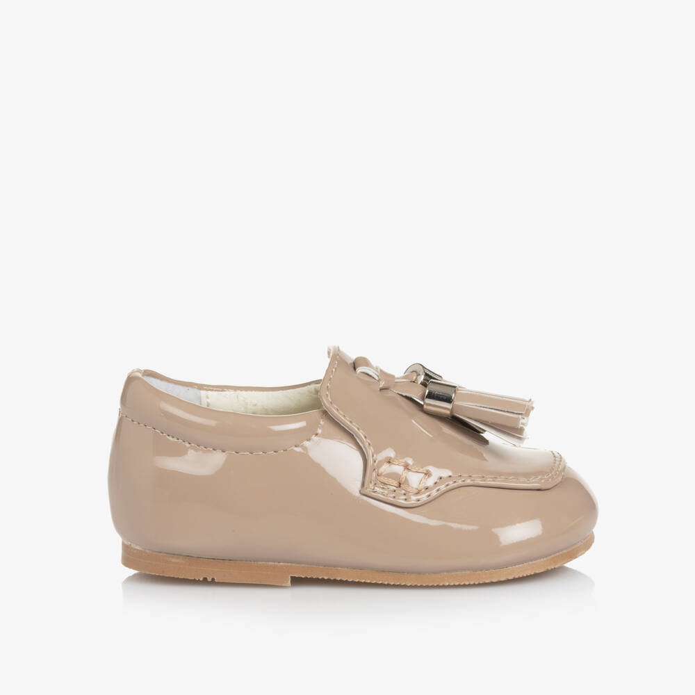 Sevva-Boy Beige Patent First Walker Shoes | Childrensalon Outlet