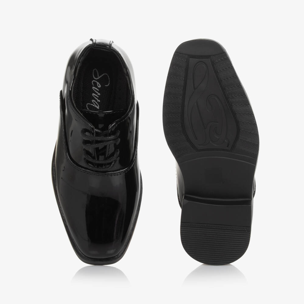 Sevva-Boys Black Patent Faux Leather Brogues | Childrensalon Outlet